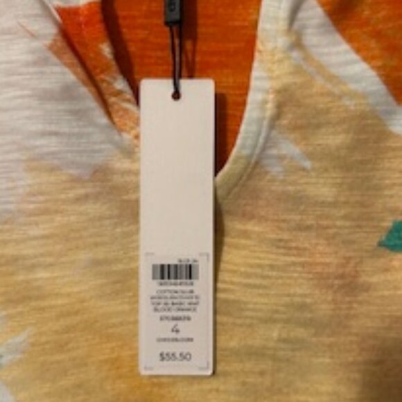 Chico's Watercolor Tee Blood Orange size 4 (20) NWT - Picture 2 of 5